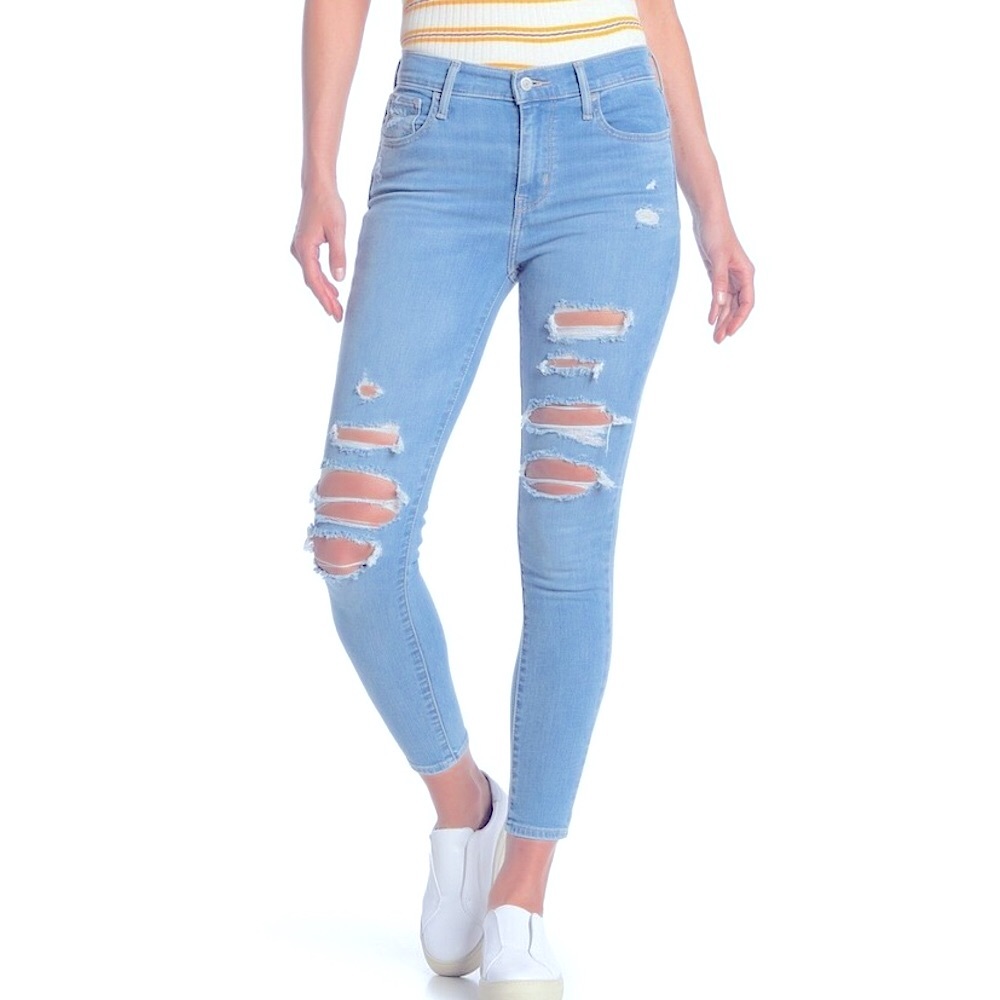 Levi's 720 High Rise Super Skinny Women's Light Blue Jeans Size 30 Like NEW!! - Picture 11 of 13